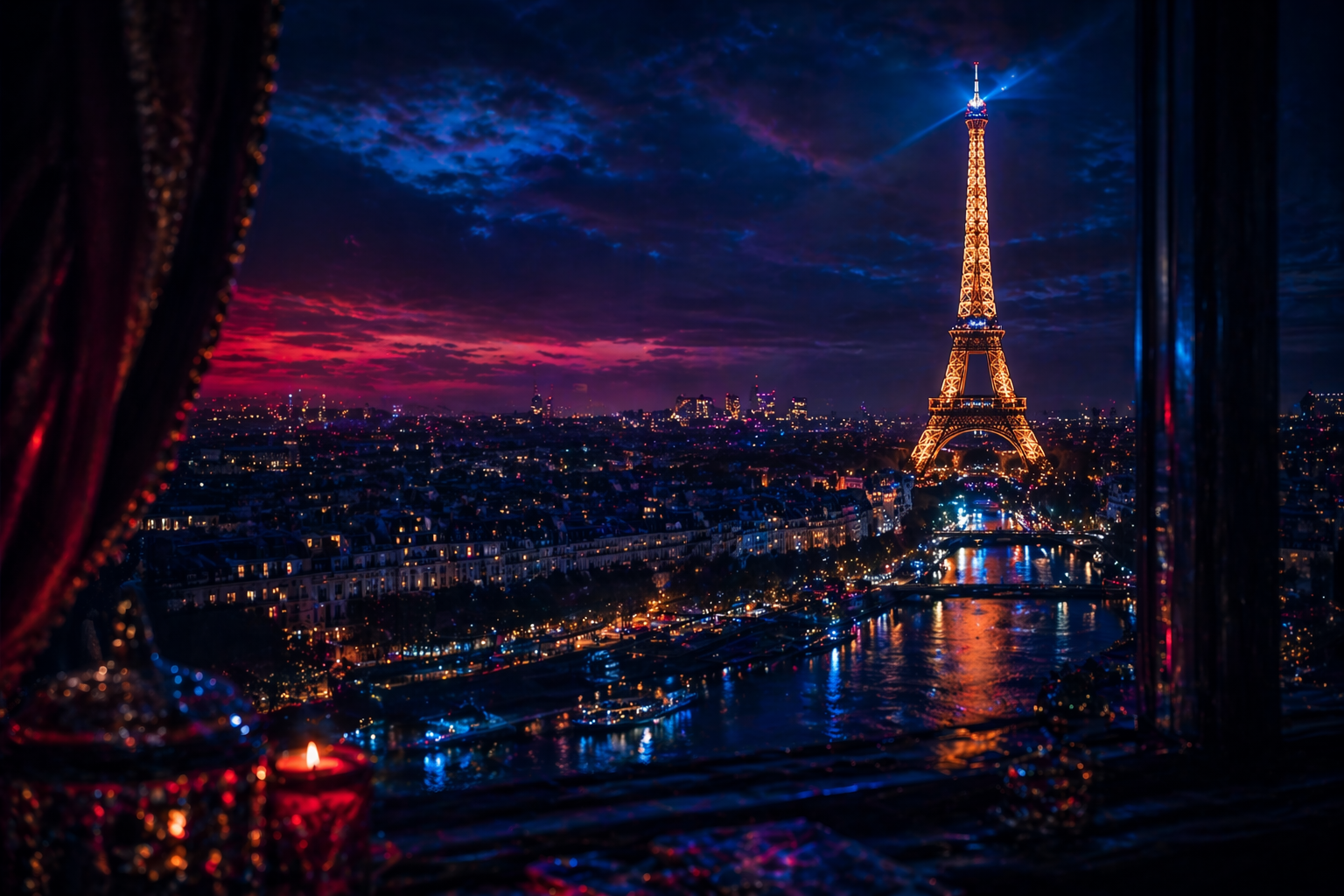 Paris de nuit pour l'ancrage visuel du cabinet