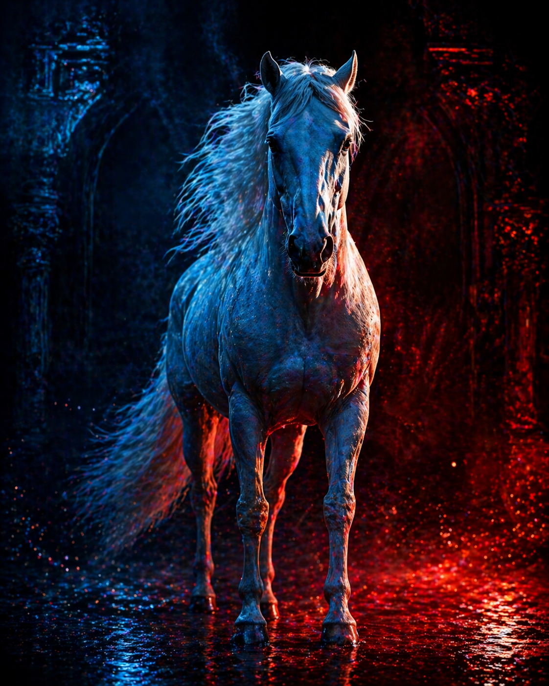 Cheval blanc symbolique du cabinet